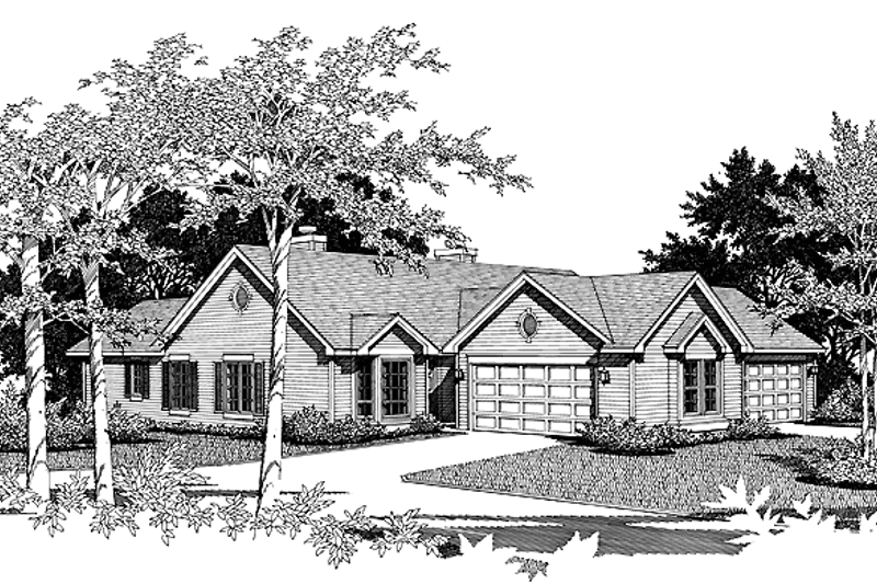Architectural House Design - Ranch Exterior - Front Elevation Plan #48-752