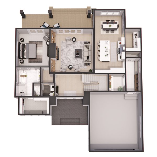 House Plan Design - Craftsman Floor Plan - Main Floor Plan #51-1301
