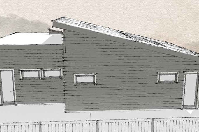 House Blueprint - Exterior - Rear Elevation for Contemporary House Plan #1101-45, 0 bath