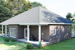 Exterior - Rear Elevation 1 for Southern House Plan #44-168 - 3 bed, 2 bath