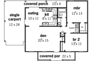 Southern Style House Plan - 2 Beds 1 Baths 999 Sq/Ft Plan #16-254 