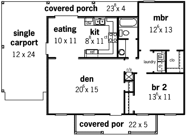 Southern Floor Plan - Main Floor Plan #16-254