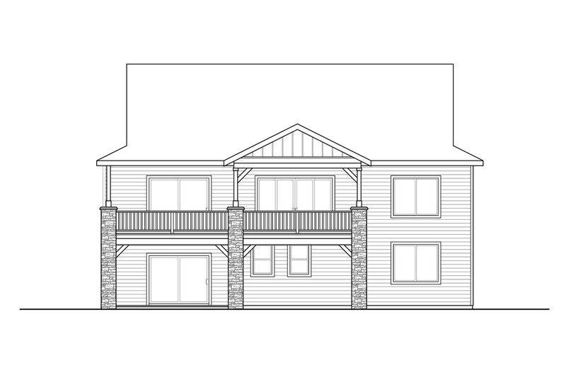 Dream House Plan - Exterior - Rear Elevation for Craftsman House Plan #124-1164 - 3 bed, 2.5 bath