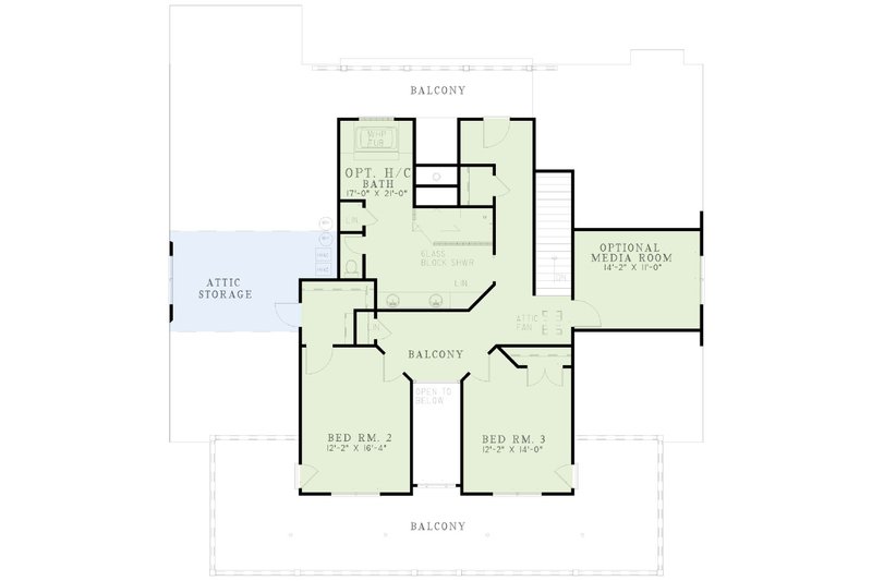 Home Plan - Floor Plan - Upper Floor for Classical House Plan #17-2619 - 3 bed, 2.5 bath