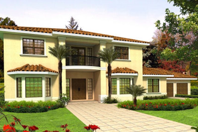 Mediterranean Style House Plan - 6 Beds 6.5 Baths 4883 Sq/Ft Plan #420-241