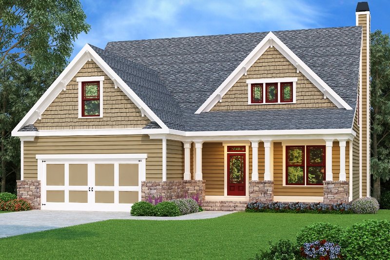 Dream House Plan - Craftsman Exterior - Front Elevation Plan #419-217
