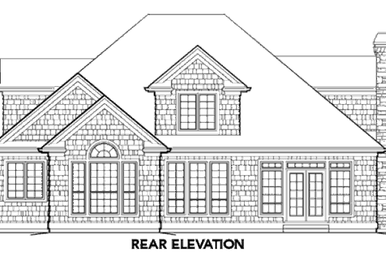 Exterior - Rear Elevation for Craftsman House Plan #48-383 - 3 bed, 2.5 bath