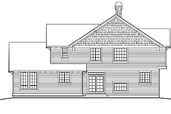 Exterior - Rear Elevation for Traditional House Plan #48-178 - 4 bed, 2.5 bath