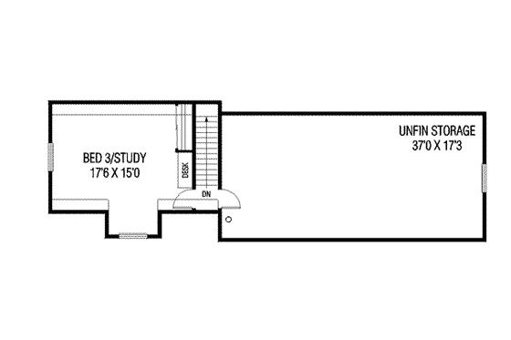 Floor Plan - Upper Floor for Traditional House Plan #60-337 - 3 bed, 2 bath