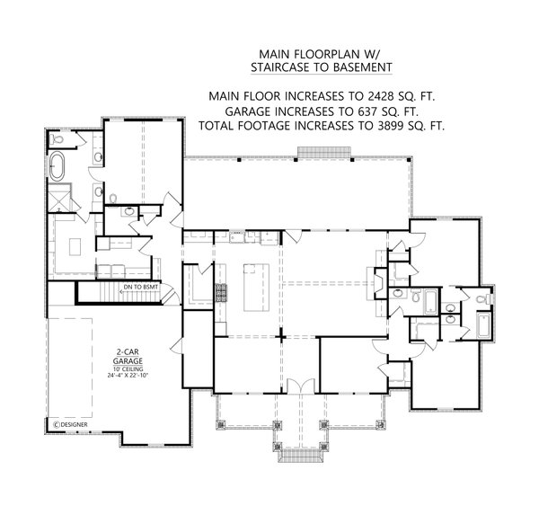 Farmhouse Floor Plan - Main Floor Plan #1074-110