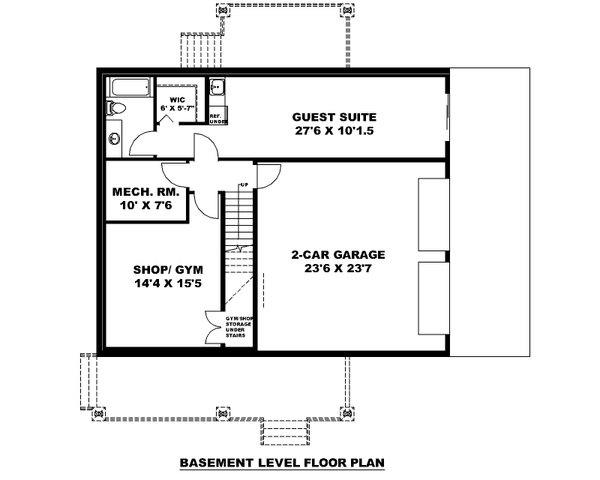 Dream House Plan - Craftsman Floor Plan - Lower Floor Plan #117-1048