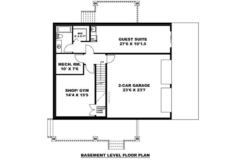 Architectural House Design - Floor Plan - Lower Floor for Craftsman House Plan #117-1048 - 3 bed, 3 bath