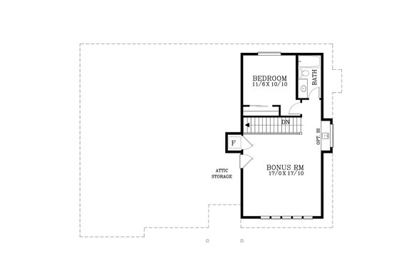 Floor Plan - Upper Floor for Craftsman House Plan #53-576 - 3 bed, 3 bath