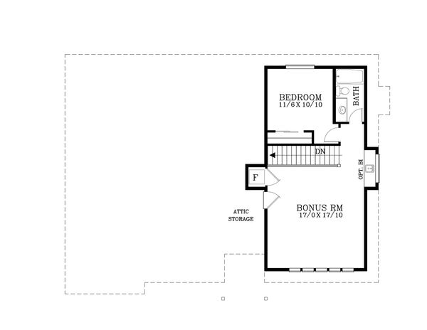 Craftsman Floor Plan - Upper Floor Plan #53-576