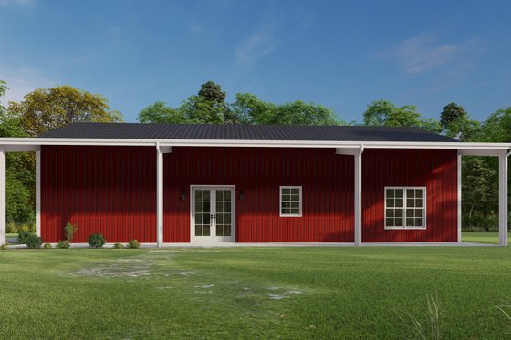 Exterior - Rear Elevation for Barndominium House Plan #1092-57 - 3 bed, 2 bath