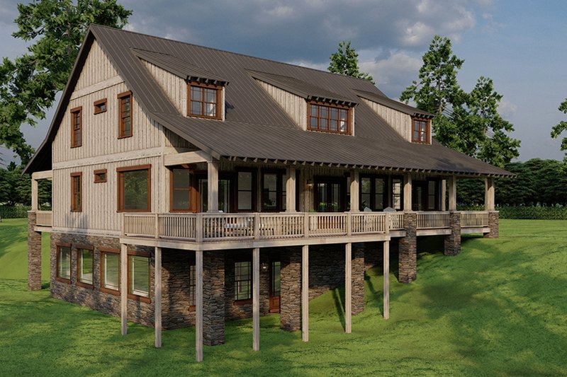Home Plan - Exterior - Rear Elevation 2 for Farmhouse House Plan #923-329 - 5 bed, 3 bath