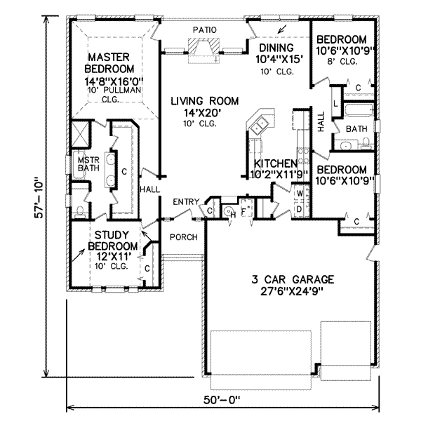 Traditional Floor Plan - Main Floor Plan #65-198