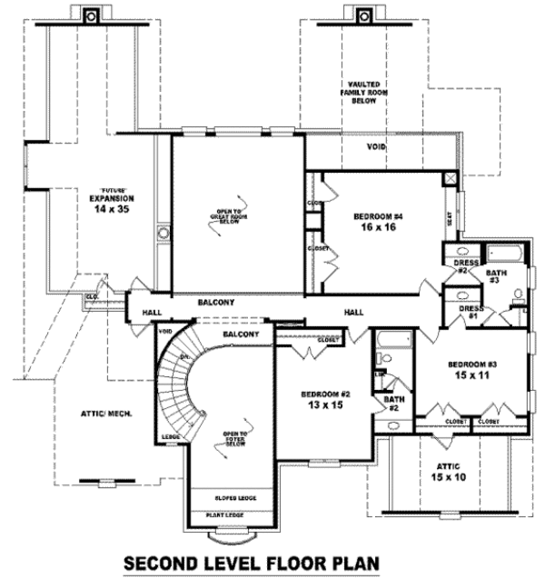 European Floor Plan - Upper Floor Plan #81-1349