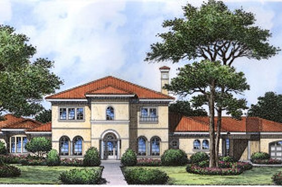 Exterior - Front Elevation for European House Plan #417-434 - 4 bed, 4.5 bath