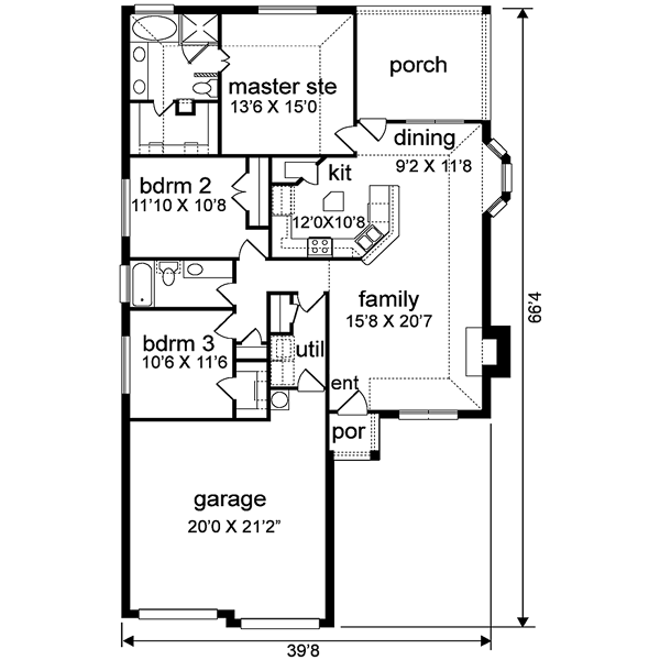 Traditional Floor Plan - Main Floor Plan #84-162