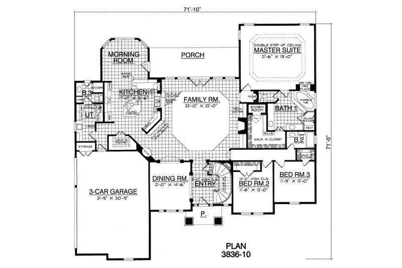Home Plan - Floor Plan - Main Floor for European House Plan #40-238 - 5 bed, 4 bath