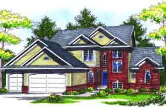 Exterior - Front Elevation for Traditional House Plan #70-716 - 4 bed, 2.5 bath