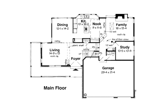 Floor Plan - Main Floor for Country House Plan #312-601 - 3 bed, 2.5 bath