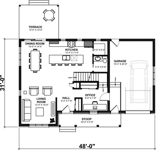 Dream House Plan - Craftsman Floor Plan - Main Floor Plan #23-2760