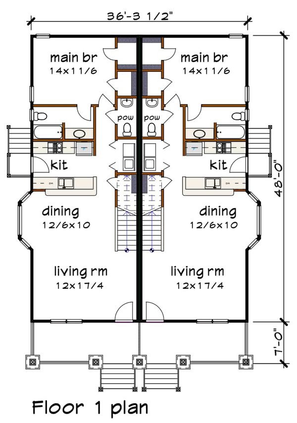 Dream House Plan - Floor Plan - Main Floor for Farmhouse House Plan #79-245 - 3 bed, 2 bath
