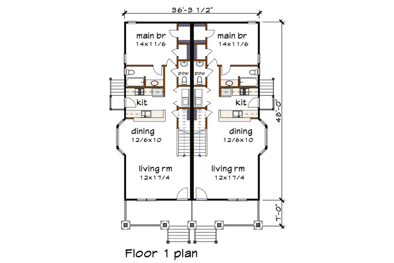 Dream House Plan - Floor Plan - Main Floor for Farmhouse House Plan #79-245 - 3 bed, 2 bath