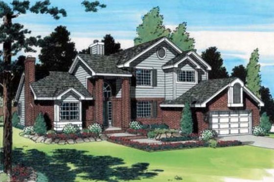 Exterior - Front Elevation for Traditional House Plan #312-817 - 4 bed, 3 bath