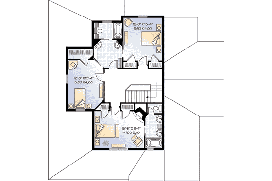 Floor Plan - Upper Floor for Country House Plan #23-420 - 4 bed, 3.5 bath