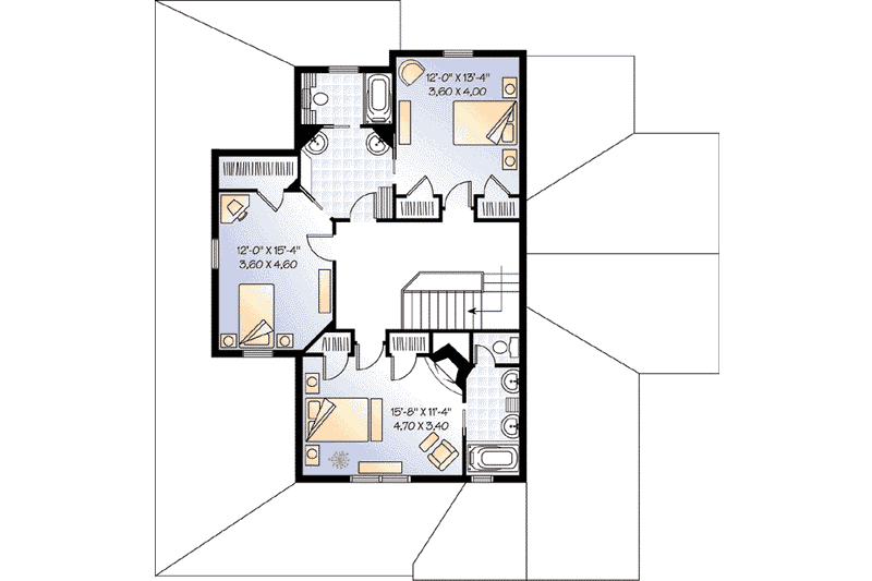 Home Plan - Floor Plan - Upper Floor for Country House Plan #23-420 - 4 bed, 3.5 bath
