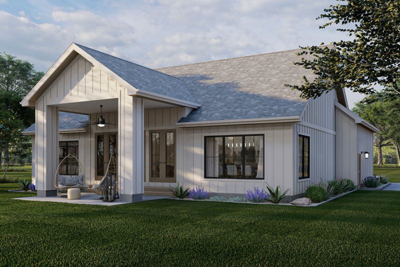 Architectural House Design - Exterior - Rear Elevation for Modern House Plan #455-318 - 3 bed, 2 bath