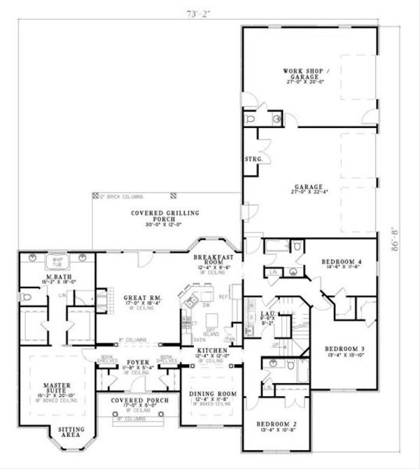 House Plan Design - European Floor Plan - Main Floor Plan #17-650