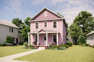 House Blueprint - Exterior - Front Elevation for Prairie House Plan #936-55 - 3 bed, 2.5 bath
