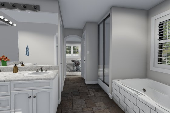 Interior - Master Bathroom 1 for Traditional House Plan #1060-25 - 6 bed, 3.5 bath