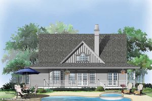 Exterior - Rear Elevation for Country House Plan #929-48 - 3 bed, 2.5 bath