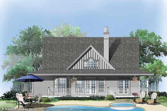 Exterior - Rear Elevation for Country House Plan #929-48 - 3 bed, 2.5 bath