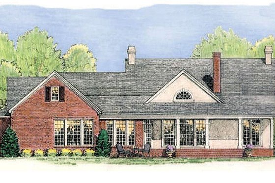 Rear View - 2300 square foot Country home