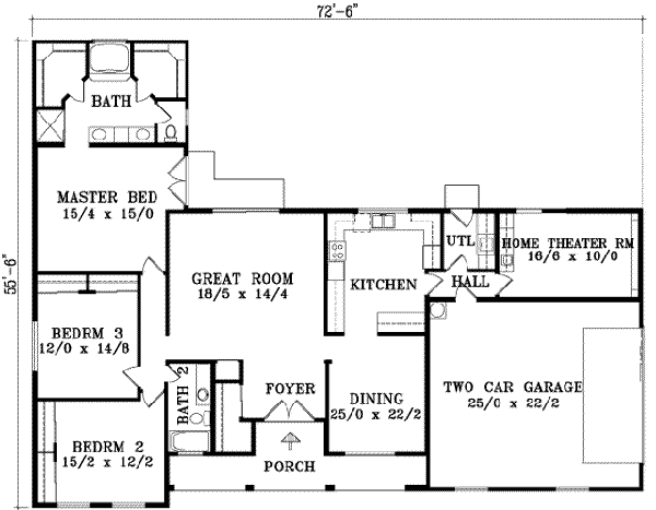 Adobe / Southwestern Floor Plan - Main Floor Plan #1-1429