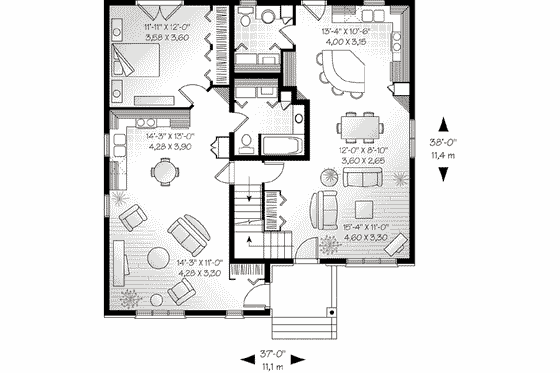 Floor Plan - Main Floor House Plan #23-504 - 4 bed, 2.5 bath