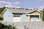 Craftsman Style House Plan - 1 Beds 1 Baths 624 Sq/Ft Plan #1106-168 Exterior 