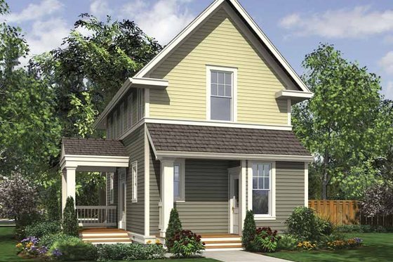 Exterior - Rear Elevation for Contemporary House Plan #48-869 - 2 bed, 2.5 bath