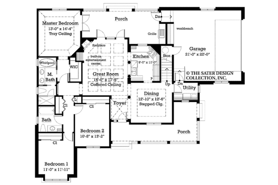 Floor Plan - Main Floor for Country House Plan #930-254 - 3 bed, 2 bath