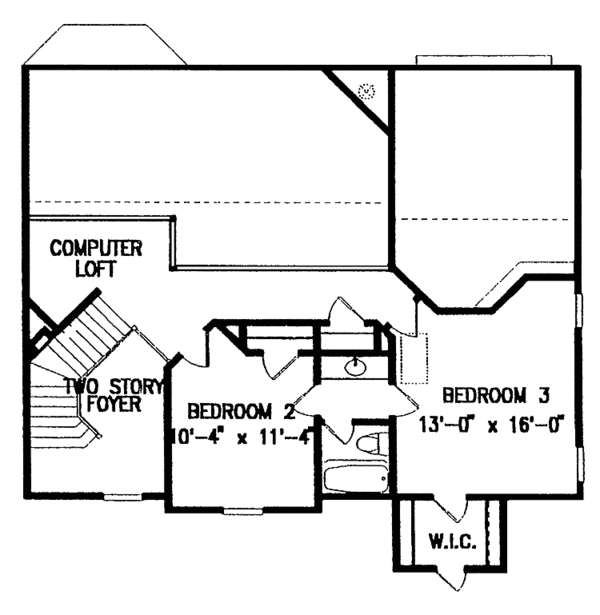 House Plan Design - Colonial Floor Plan - Upper Floor Plan #54-198