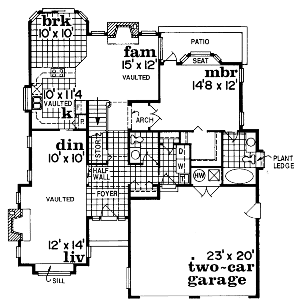 Home Plan - Mediterranean Floor Plan - Main Floor Plan #47-810