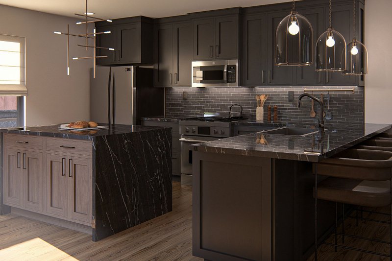 House Blueprint - Interior - Kitchen 1 for Modern House Plan #455-336 - 1 bed, 1.5 bath