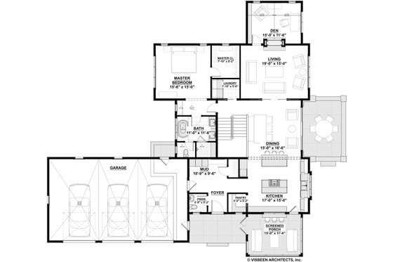 Floor Plan - Main Floor for Farmhouse House Plan #928-324 - 5 bed, 3.5 bath