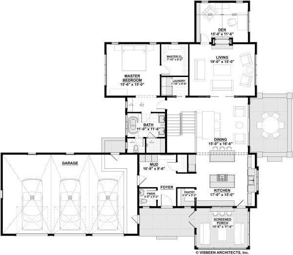 Farmhouse Floor Plan - Main Floor Plan #928-324